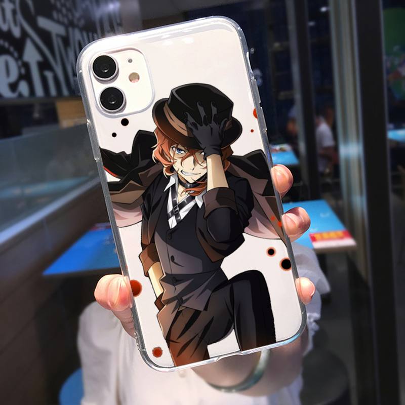 RUICHI Bungou Streunende Hunde Dazai Osamu Telefon Fall Für iPhone 11 12 Mini 13 Pro XS Max X 8 7 6s Plus 5 SE XR Transparent Shell