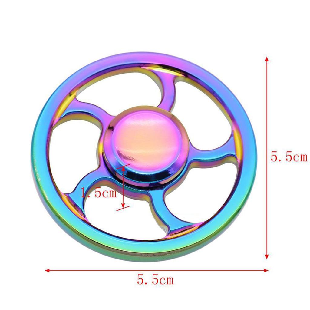 Regenbogen Farbe Aluminium Rad Runde Hand Finger Spinner Zappeln EDC Fokus Spielzeug Gyro