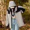 Spring and Autumn Couple Outdoor Splicing Contrasting Color Jacket Windproof Waterproof Loose Thin Men's and Women's Jacket