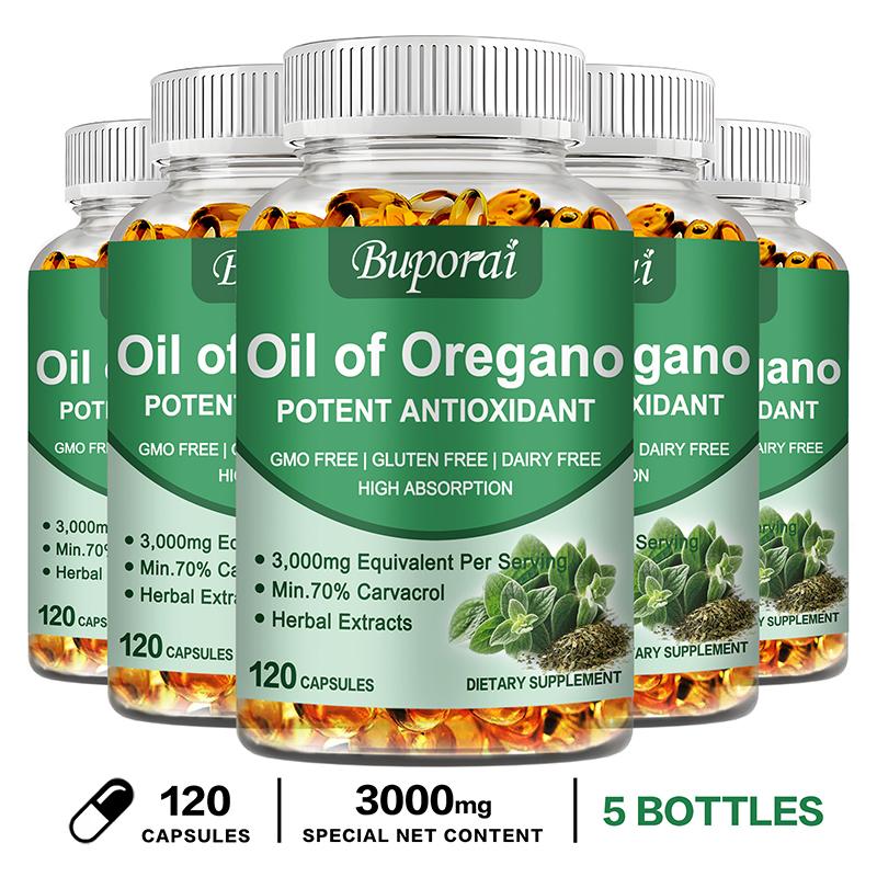 Buporai 3.000 mg Oregano Olie Capsules - Immuunsysteem en Darmgezondheid