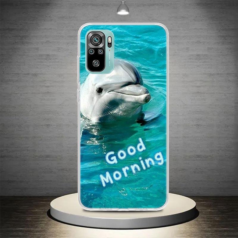 

Чехол для телефона Милое Морское Животное Дельфин Coque Для Xiaomi Redmi Note 10 11 12 13 14 Pro Plus 14S 13 12S 11S 11T 11E 10S Мягкий Чехол Красный Note 14 Pro Plus