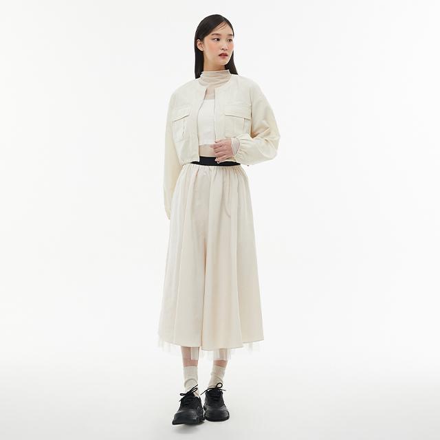 Rap (Set-Bottoms) Mesh Hem Contrast Flare Skirt Aq1Ws269