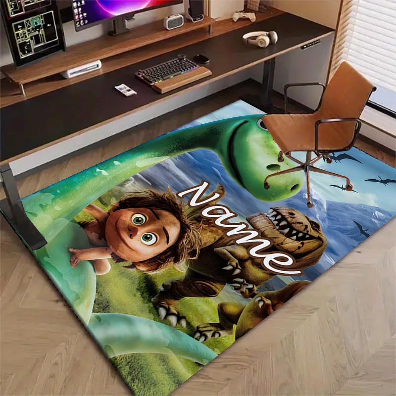 Custom The Good Dinosaur Mat Personalized Name, Polyester Washable Indoor Entryway Rug, Gift for Christmas, Easter, Thanksgiving Day