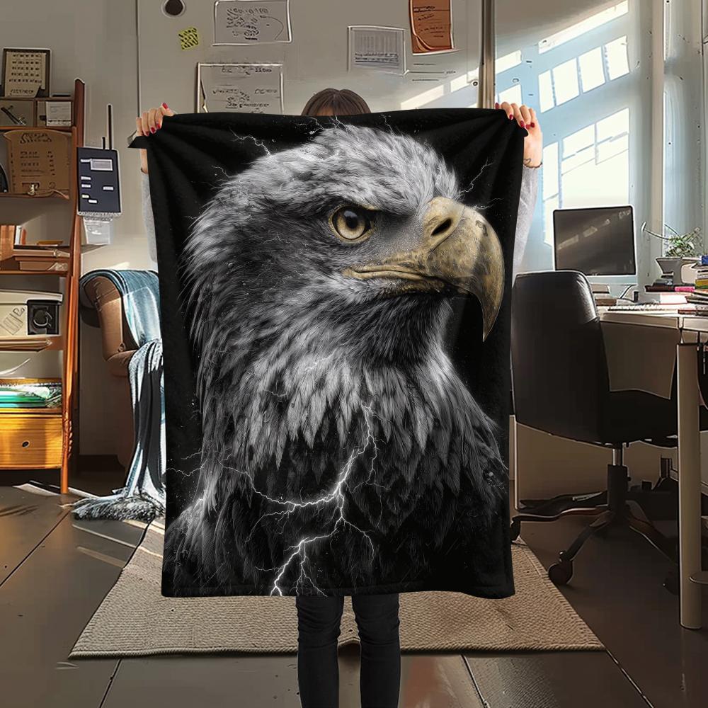 Eagle Print Flannel Blanket, High Quality Comfortable for All Seasons, Home Decor, Warmth and Comfort, Perfect for Christmas Gifts