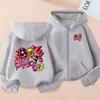 Cartoon Action X Kids' Zipper Hoodie - Spring/Autumn Style for Boys and Girls