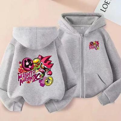 Cartoon Action X Kids' Zipper Hoodie - Spring/Autumn Style for Boys and Girls