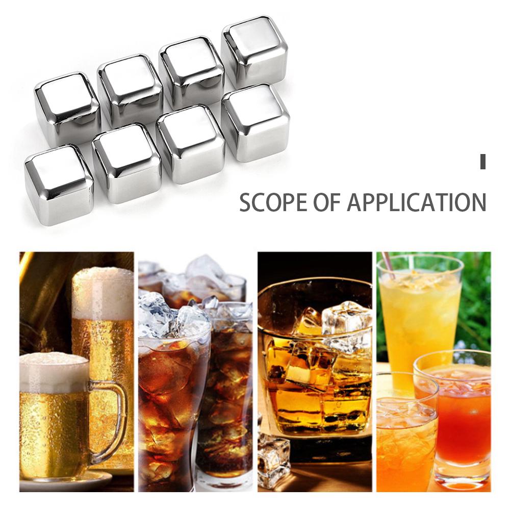 Stainless Steel Ice Cubes Reusable Chilling Stones For Whiskey Wine Keep Your Drink Cold Longer Chilling Party Bar Tool