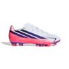 [Adidas] F50 HYPERFAST Club FxG Soccer Cleats for Boys, Size OMS25, Footwear White/Solar Purple/Solar Turbo (KK1308), Size 23.0 cm