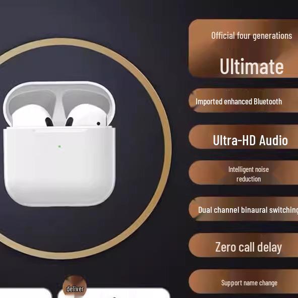 

Bluetooth-гарнитура Pro4: Беспроводной звук высокого качества второго поколения, увеличенное время прослушивания, совместимость с устройствами Apple и Android.