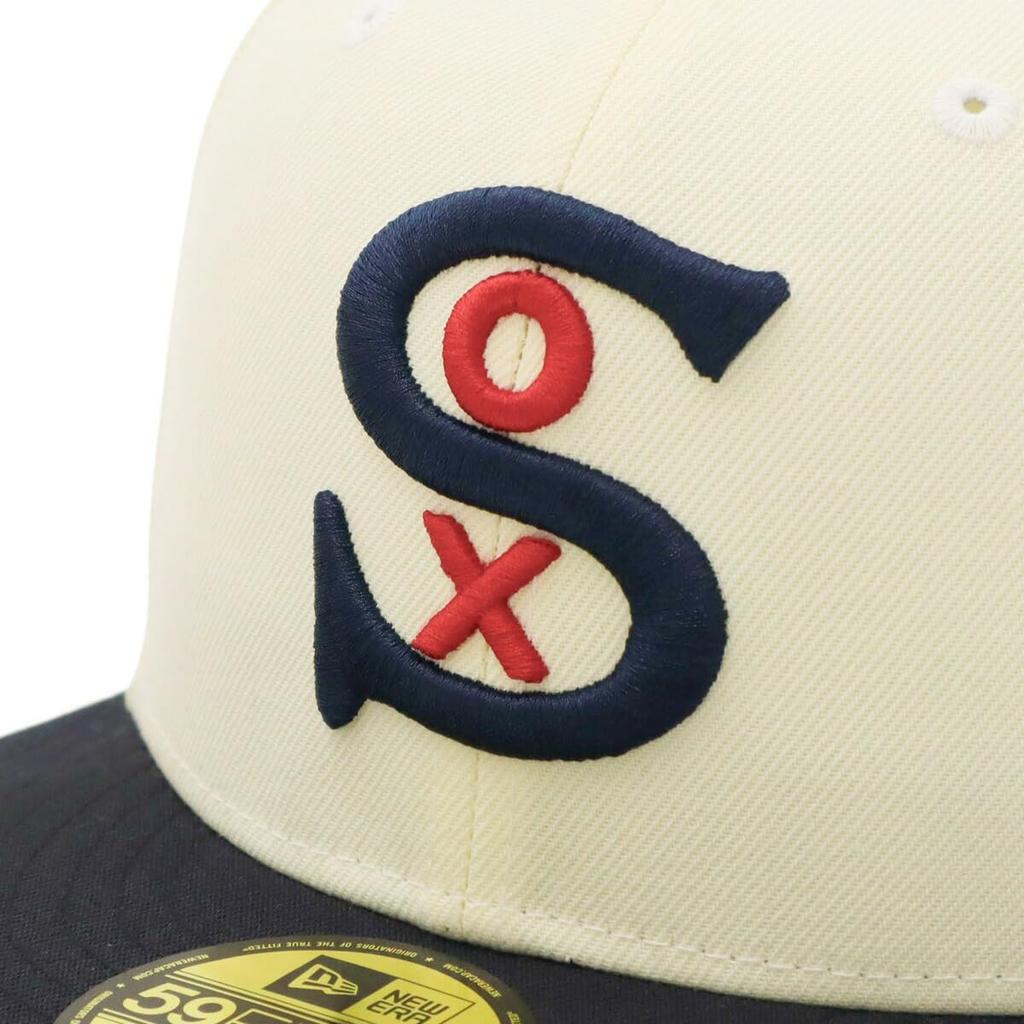 New Era 59FIFTY Cap MLB Chicago White Sox CWS with Side ONSPOTZ and Side Flat Summer Sun UV Protection (70823761, NER35C6581) Chrome/Navy/White Patch,