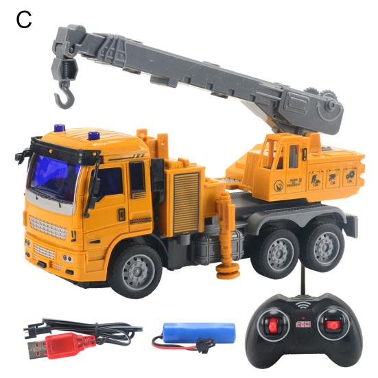 Set di modelli di veicoli da cantiere telecomandati a 4 canali per bambini, giocattolo betoniera