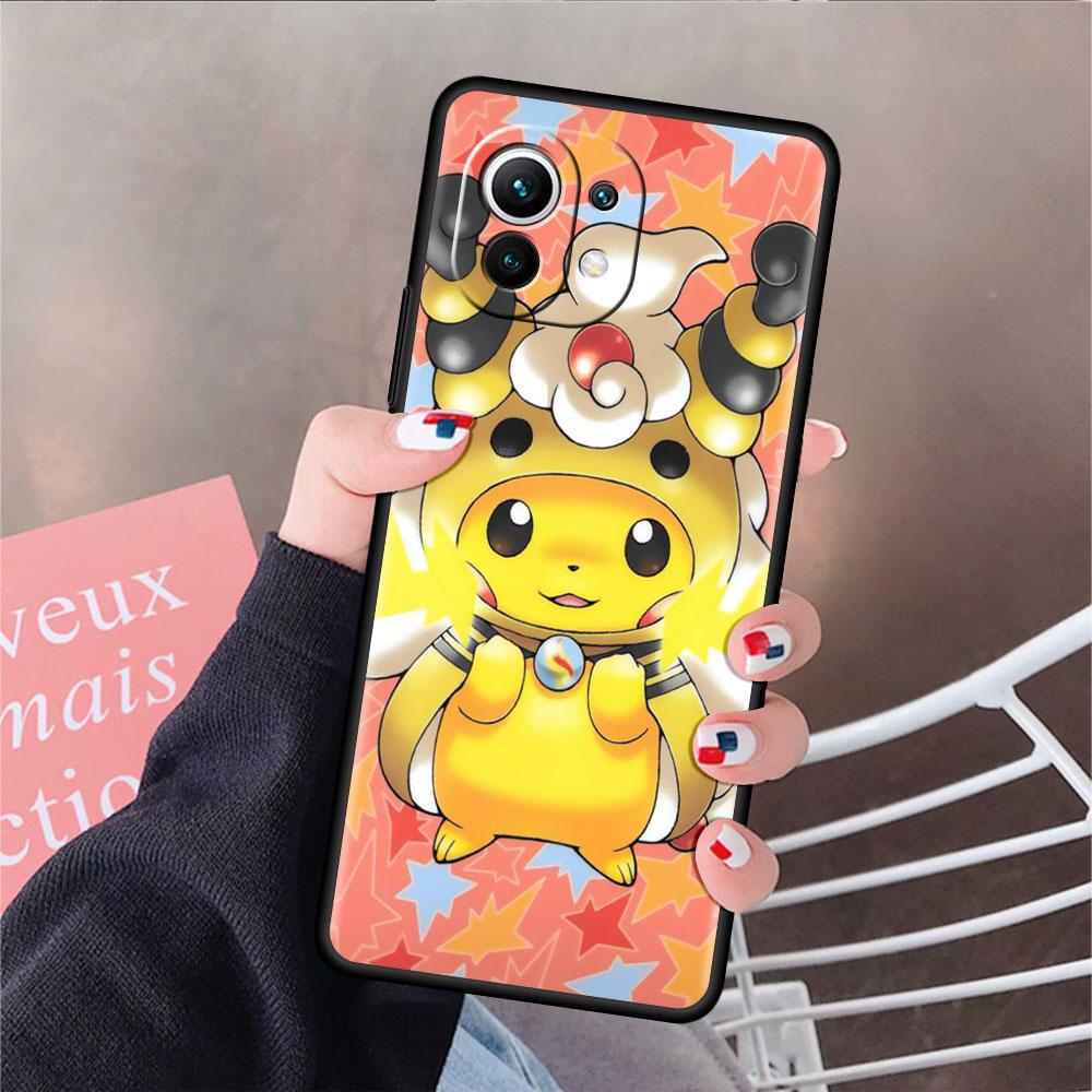 Lustige Pokemon Pikachu Weiche Silikon Fall Für Xiaomi Mi 11 Lite 5G NE 11T Pro 12S Ultra 12 Hinweis 10 10T 9T Telefon Abdeckung TPU Funda