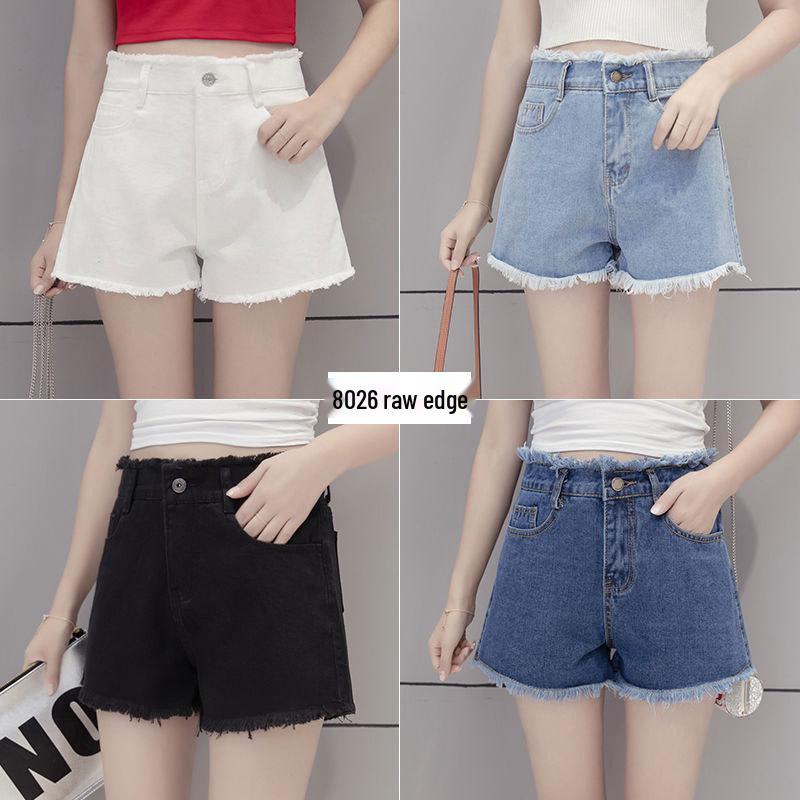 Summer 2026 Korean Style Age-Defying A-Line Denim Shorts for Women: Slimming, Loose-Fit, High-Waisted
