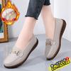 Women's Genuine Leather Slip-On Loafers: Velvet-Lined Warm Flat Shoes