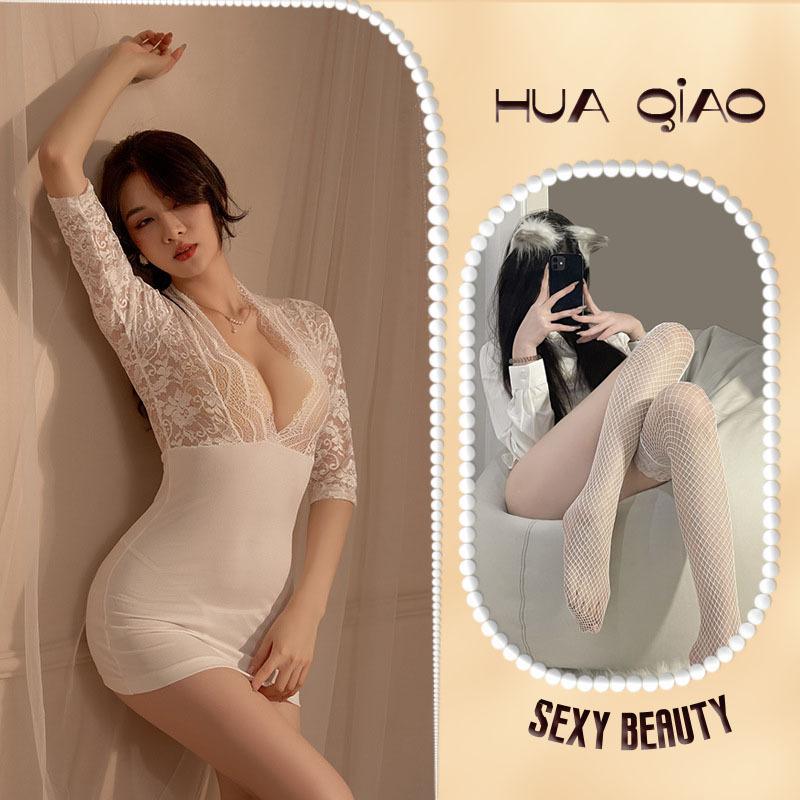 Erotic lingerie sexy lace suit hip covering uniform seduction see-through passion pajamas one