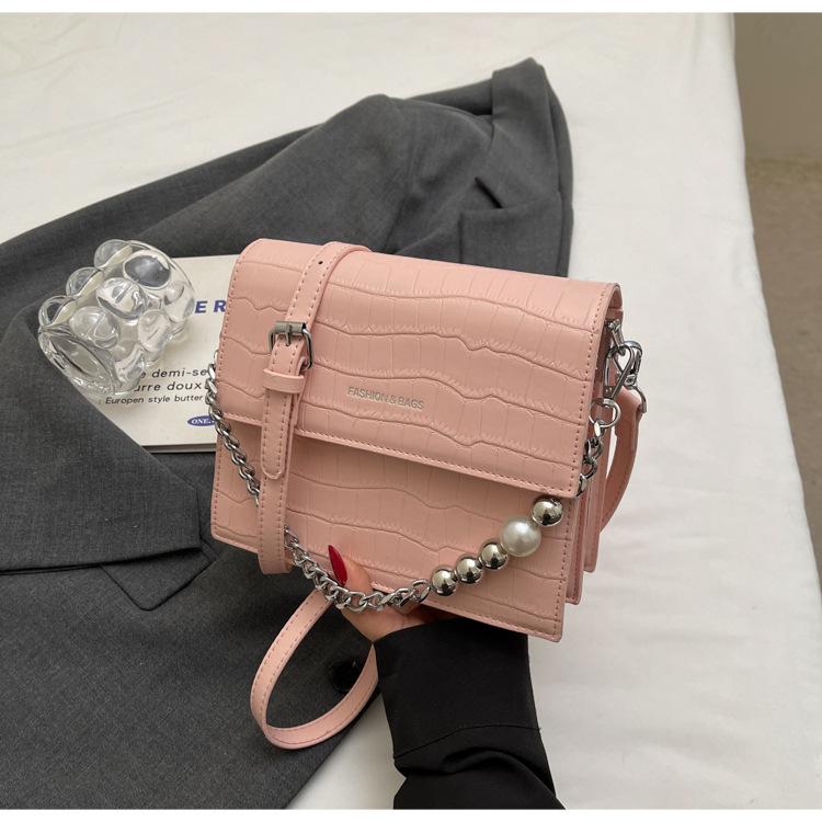 Crocodile pattern fashion chain shoulder bag 2025 spring messenger bag women's spring new versatile small square bag