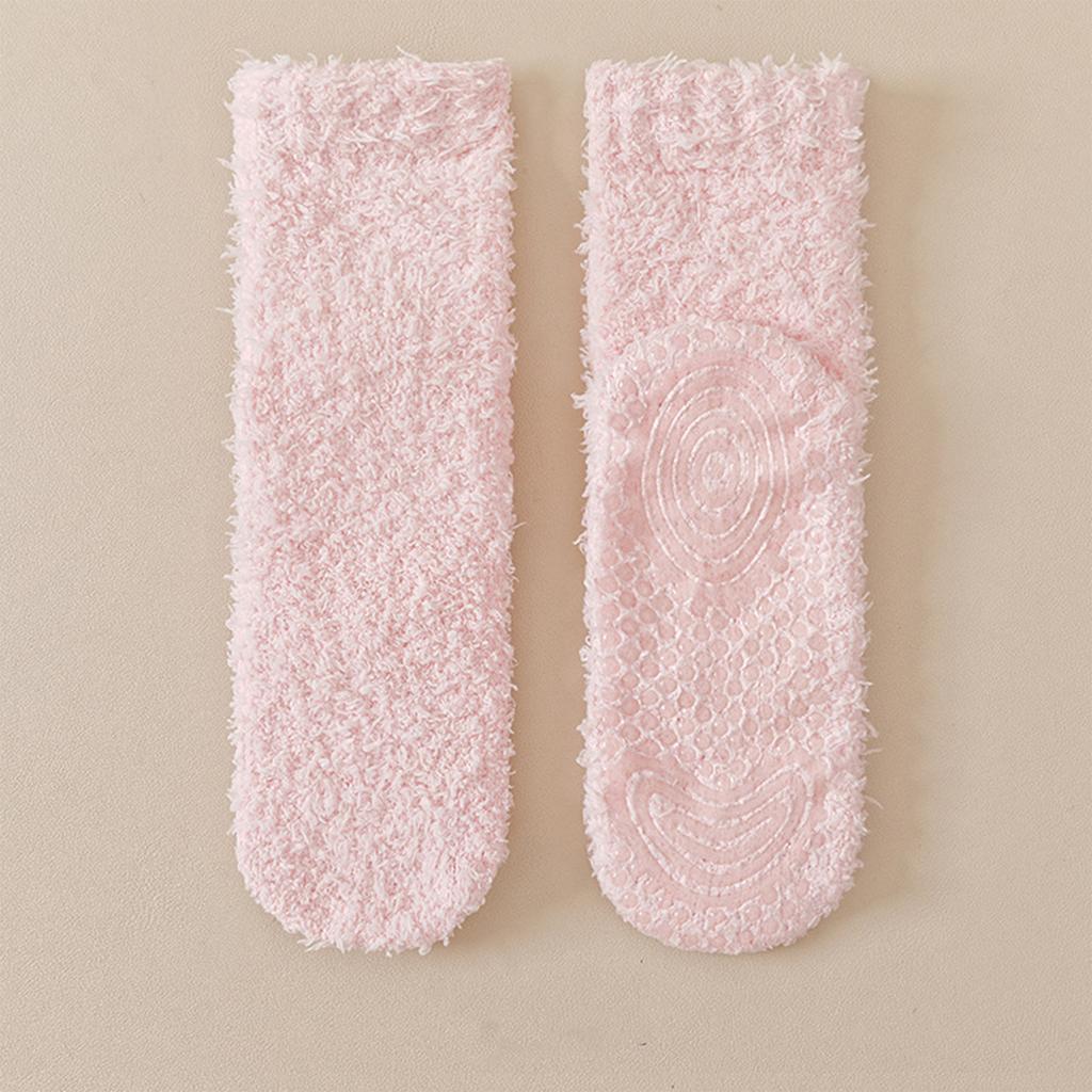 Women's Mid-Calf Socks, Thick Non-Shedding - Silicone Floor Socks for Indoor Home Wear