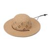Children's Spring and Summer New Papyrus Hollow Woven Belt Strap Dome Big Brim Straw Hat Outdoor Beach Sunshade Straw Hat