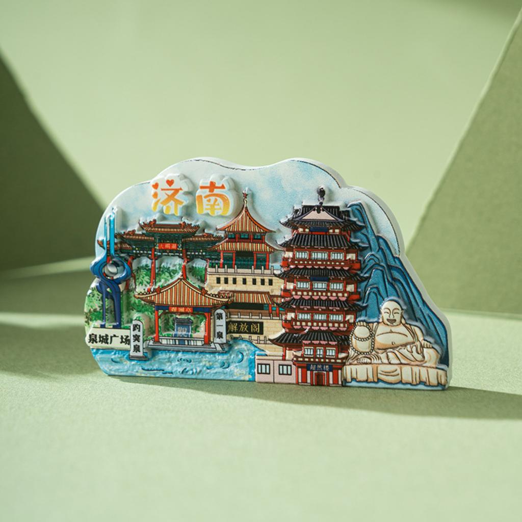 City refrigerator stickers, Beijing Nanjing scenic spots, Chinese style travel souvenirs, landmarks, cartoon 3D magnetic sticker