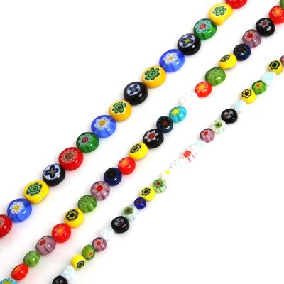 High Quality Flat Round Shape Multiple Patterns Smooth Glass Beads For Jewelry Decoration Making DIY Bracelet Necklace Earring
