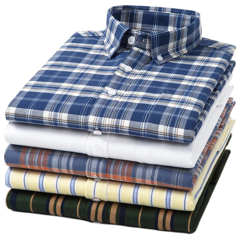 Nuove Camicie da Uomo 100% Puro Cotone Manica Lunga Camicie Eleganti da Uomo Slim Social Business Camicetta Colore Unito Camicia Oxford 7XL 8XL