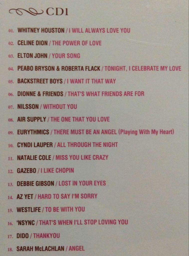 [USED] Western Music Love Song Best Album 2-disc Set