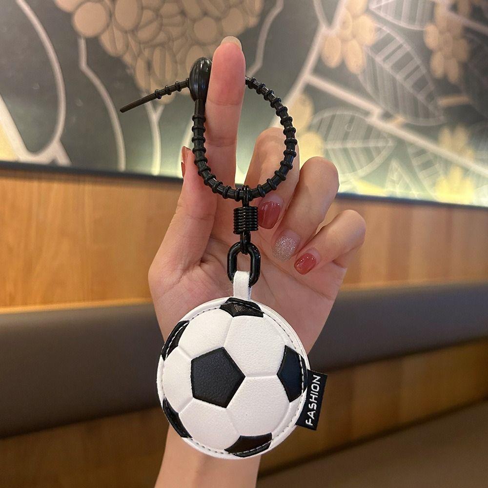 Cartoon 3D Rugby Football Pendant Volleyball Car Key Ring Personality Ball Leather Keychain  Gift
