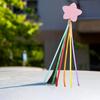 LOGOFUN 2 Stück Rosa Sternband Autoantennenaufsätze 8cm zur Auto-Dachdekoration für Outdoor-Reisen und den täglichen Gebrauch