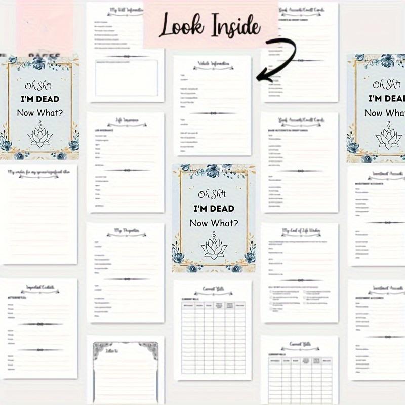 1Pack End-of-Life Planning Workbook-Guided Estate Organization Journal-Important Information Notebook for Afterlife Arrangements