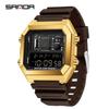 SANDA Dual-Time Multifunction Student Sports Watch - Square, Waterproof, Electronic