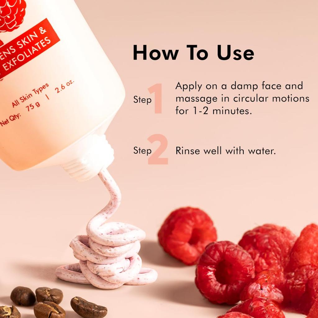 mCaffeine Berries Brightening Coffee Face Scrub Gentle Exfoliating Face Polish For Smooth Radiant Skin Non Drying Formula Unisex Pack Of 2