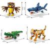 Bloques de Construcción Mecha Cocodrilo Tigre Ballena 4 en 1 Kit Transformable DIY Juguetes Educativos STEM para Niños, Modelo Animal Puzzle Regalo para Niños