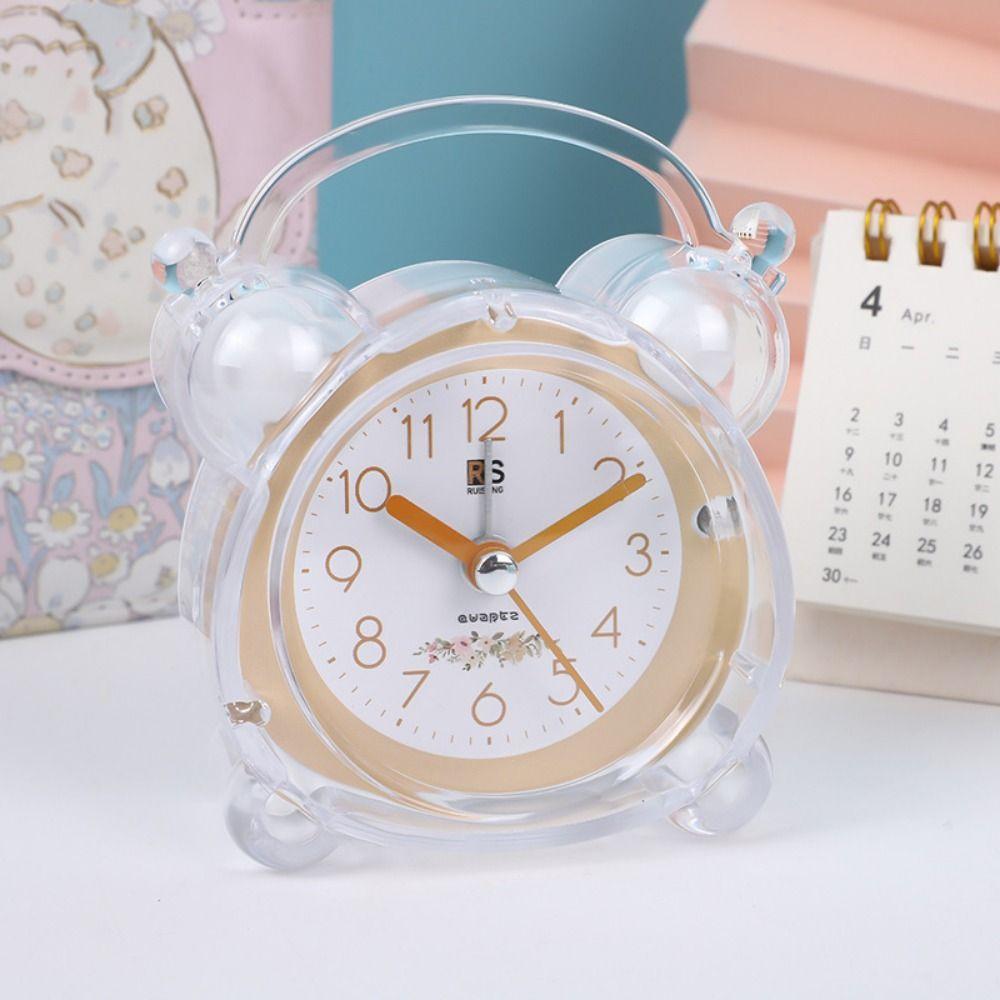 With Light Luminous Alarm Clock Rural Small Desk Clock Fashion Silent Alarm Clock Bedside