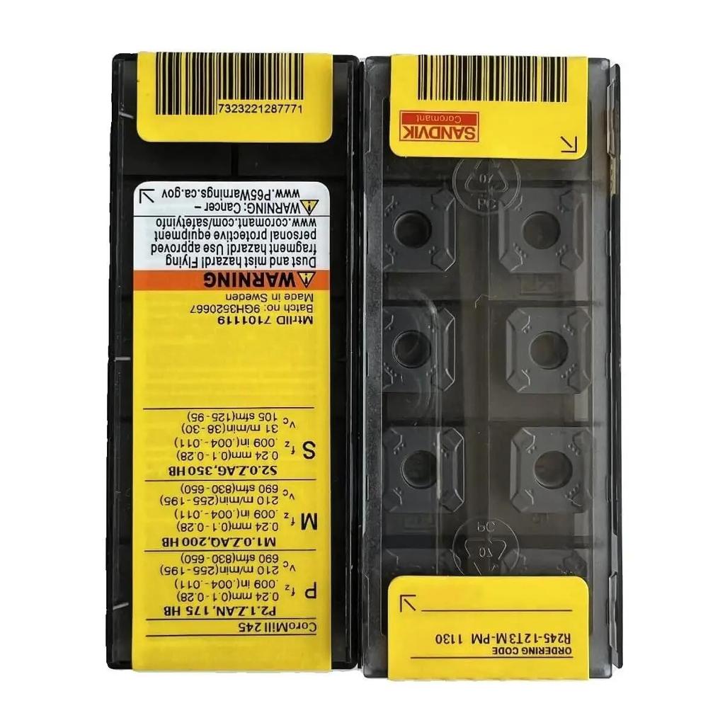 Original Sandvik / R245-12T3M-PM 1130 /Carbide CNC Blade 10 PCS