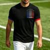 Men's Casual Crew Neck Short Sleeve Pullover T-Shirt Football Fan Graphic Print World Cup Supporter Top France Design