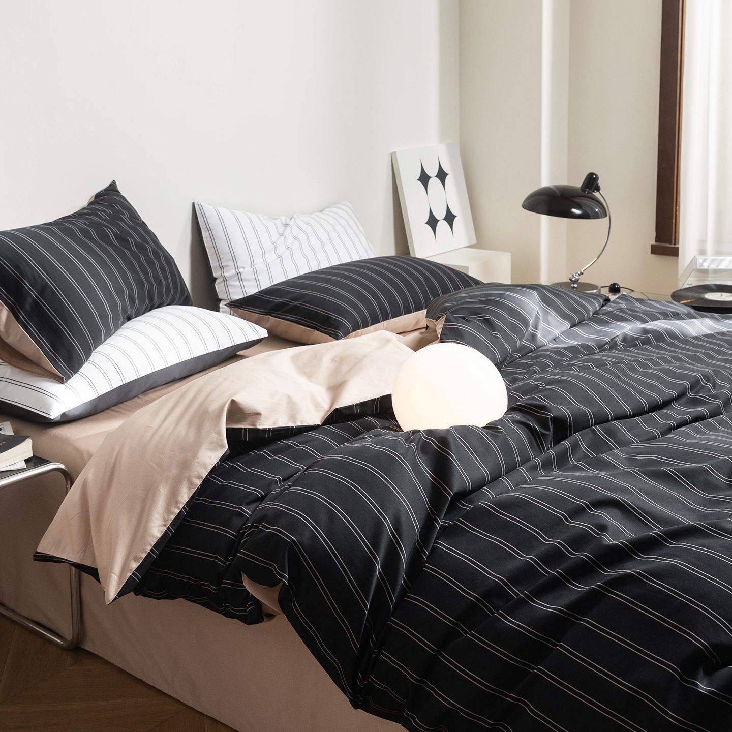 

2025 Nordic Wabi-Sabi Style A-Class Cotton Sateen 4-Piece Bed Set 1.5m Sheet Set