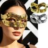 Mirror Masquerade Mask Glitter Texture Costume Mask Dancing Prop Half Face Mask Halloween Costume
