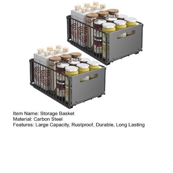 1/2Pcs Pull-out Cabinet Organizer Storage Basket Large Capacity Strong Load-Bearing Easy Installation