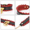 choker collar with training set Women's leash, SM, human, sexy, equipment, leather, cosplay, black, red, 2-piece