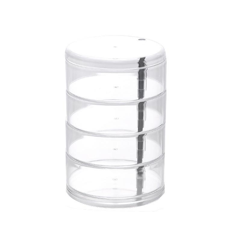 Rotatable Clear Cosmetic Storage Box with Multi-Layer Design for Jewelry and Hairpins, Dustproof, Ins Style