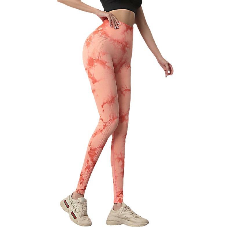 Women's Tie-Dye Seamless Yoga Pants - High Waist, Peach Butt, Hip Lifting, Nude Feel, Perfect for Fitness & Outdoor Wear