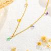 Punk Clavicle Small Multicolor Zircon Pendant Female Gold Color Stainless Steel Choker Necklace Chain for Women Jewelry Gift