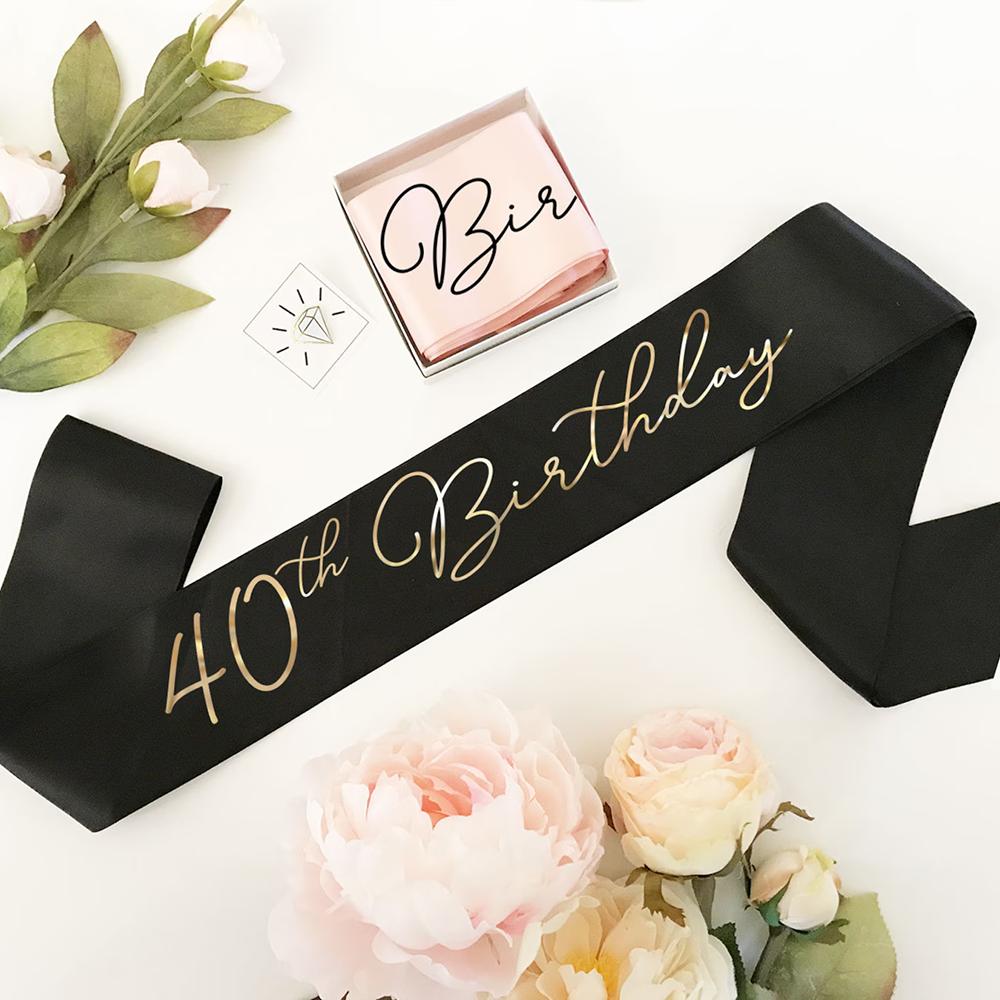 

40th Birthday Sash Forty Birthday Party Sash 20th 40th Birthday Girl Party Decoration Supplies Favor Princess Photo Prop Gift 1pcs 9x150cm