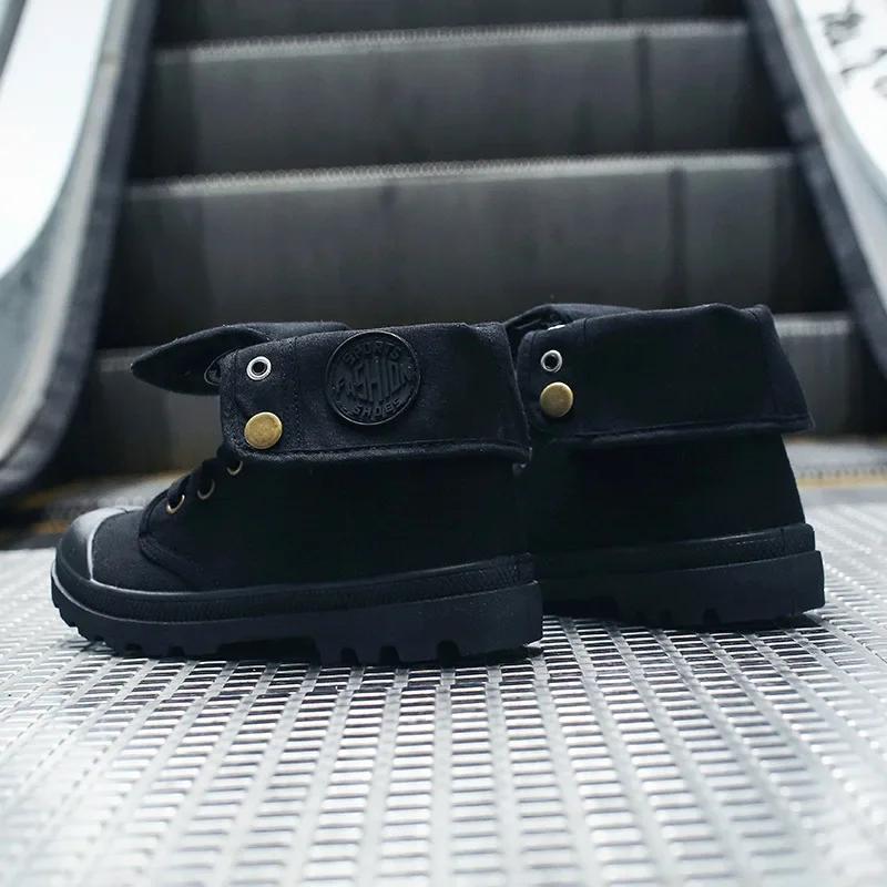 Fashion Women's Canvas Shoes Women Work Boots Palladium Style Fashion High-top Breathable Ankle Casual Shoes Female High Quality 35-41