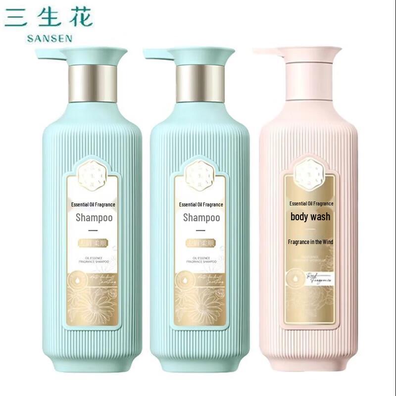 

San Sheng Hua Essential Oil Anti-Dandruff Shampoo & Rose Shower Gel Set