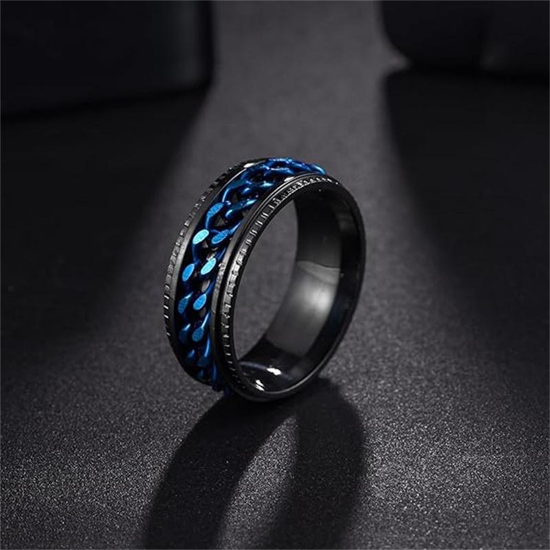 Fashion Couple Rings Romantic Women Blue Rhinestones CZ Rings Set Trendy Men Stainless Steel Rings Wedding Band Jewelry Gifts