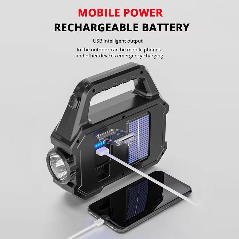 Tragbare Led-strahler Super Helle Led Arbeit Licht Suchscheinwerfer Solar USB Aufladbare Für Outdoor Camping Lampe Led Taschenlampe