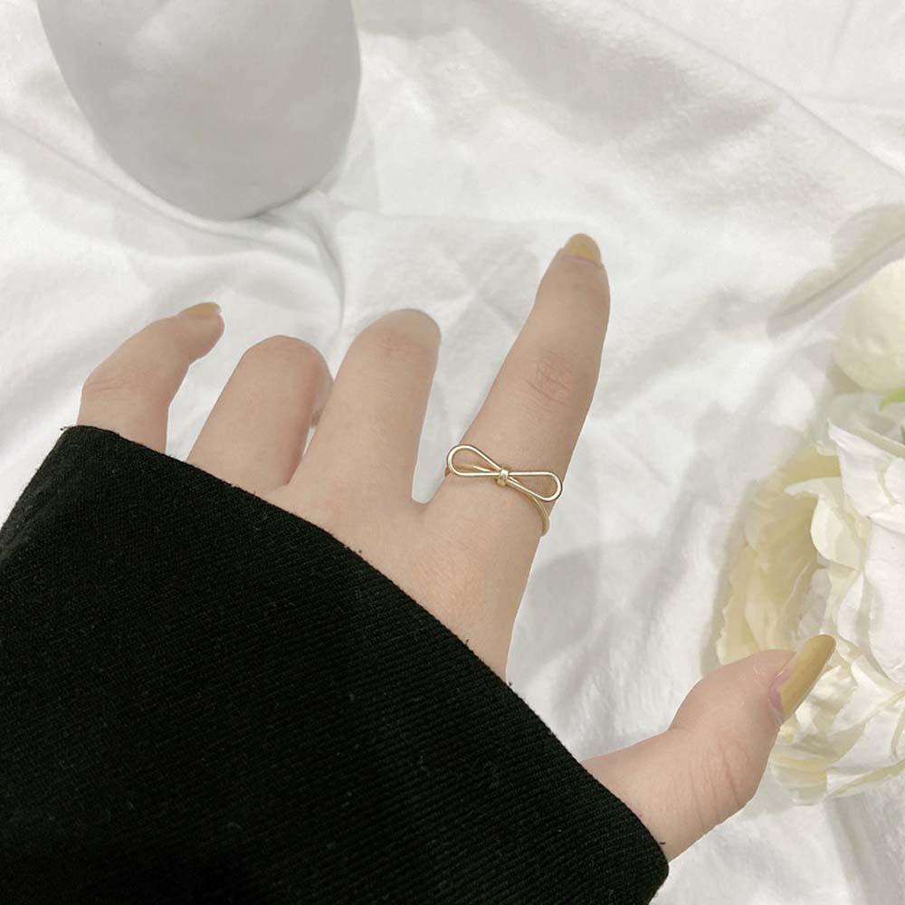 

Girls Simple Matte Bow Korean Metal Fashion Jewelry Rings Open Finger Ring золотой