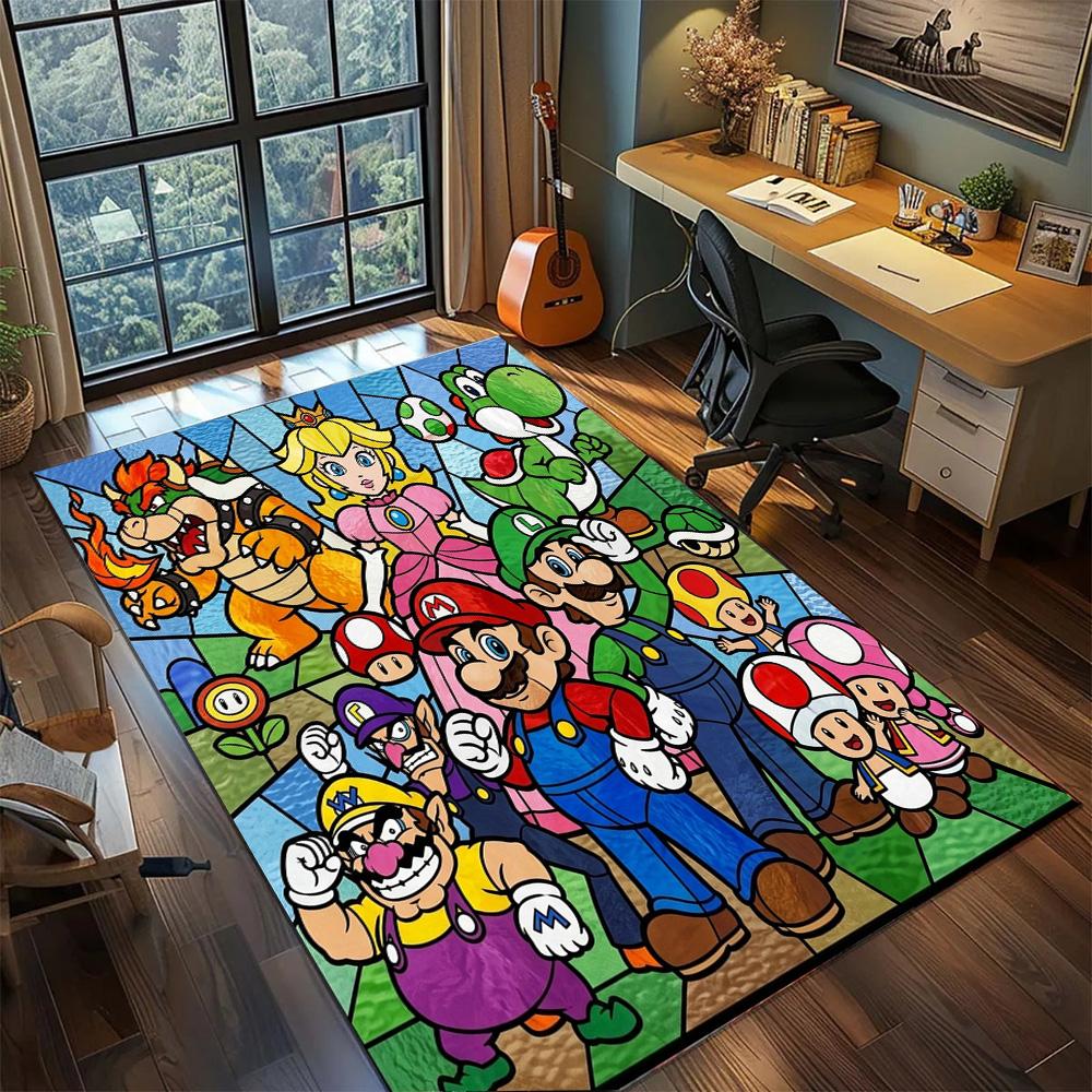 Super Mario Floor Mat Large Area Washable Rug Carpet Non Slip Home Decor Bedroom Gamer Room.-TING