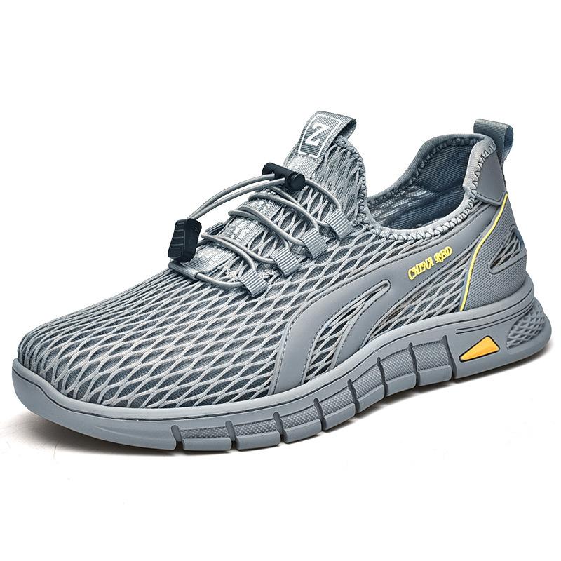 Mesh-Schuhe Herren Sommer hohl atmungsaktiv leicht Sportschuhe Herren Einschlupf weichsohlig lässige Herrenschuhe Joggingschuhe vielseitig
